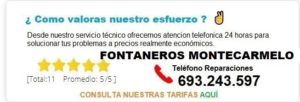 Fontanero Montecarmelo precio